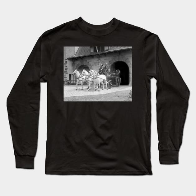 Horse-Drawn Fire Engine, 1922. Vintage Photo Long Sleeve T-Shirt by historyphoto